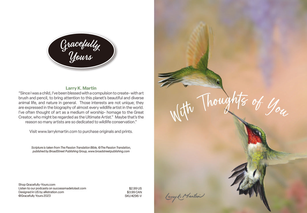 Thinking of You "With Thoughts of You" #296...from America's favorite hummingbird artist