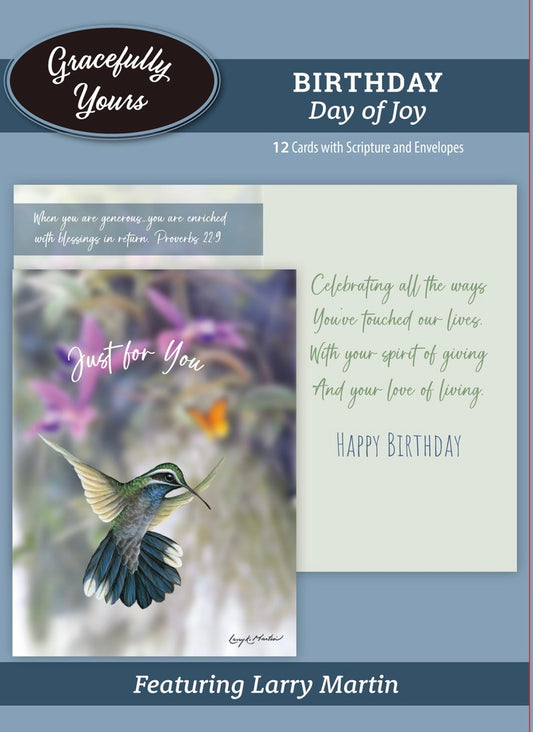 Birthday Day of Joy #295 from America's favorite hummingbird artist