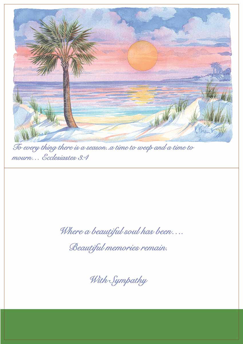 Sympathy The Sun Will Rise Again Sympathy Cards #158 from Florida's top artist Paul Brent