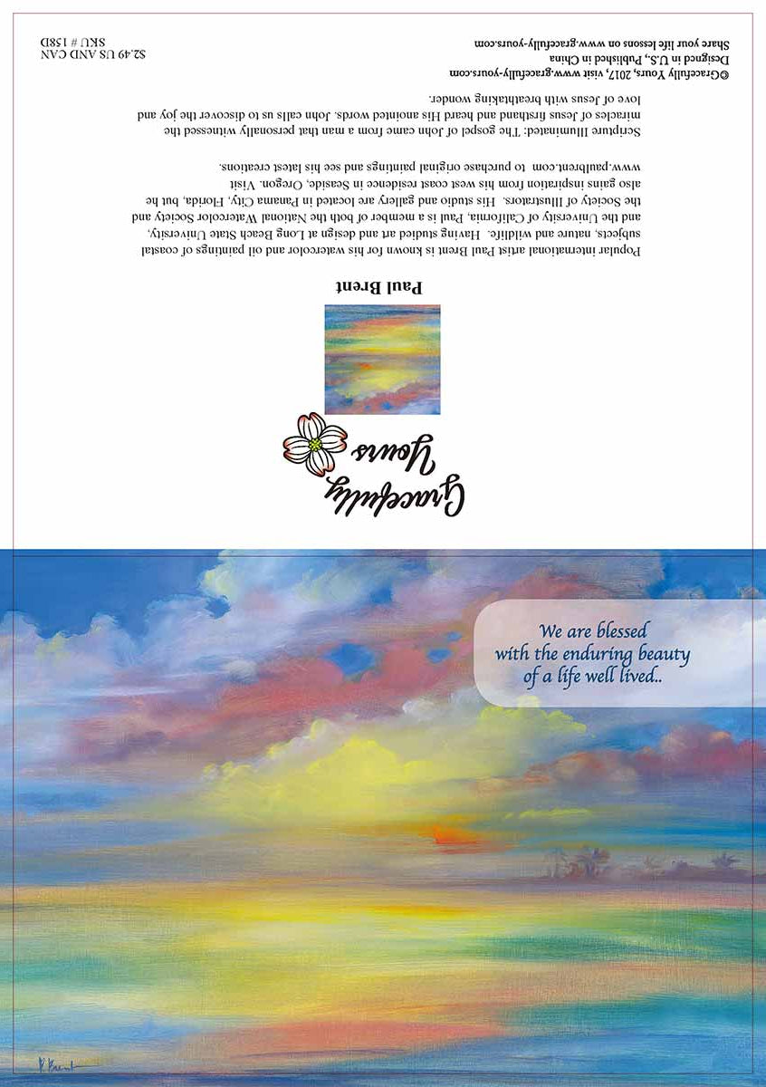 Sympathy The Sun Will Rise Again Sympathy Cards #158 from Florida's top artist Paul Brent